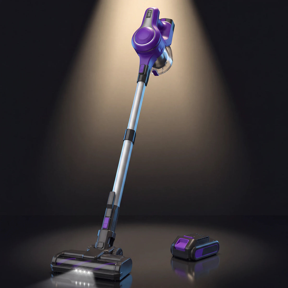 Kolnar S6 cordless vacuum in purple with dual battery